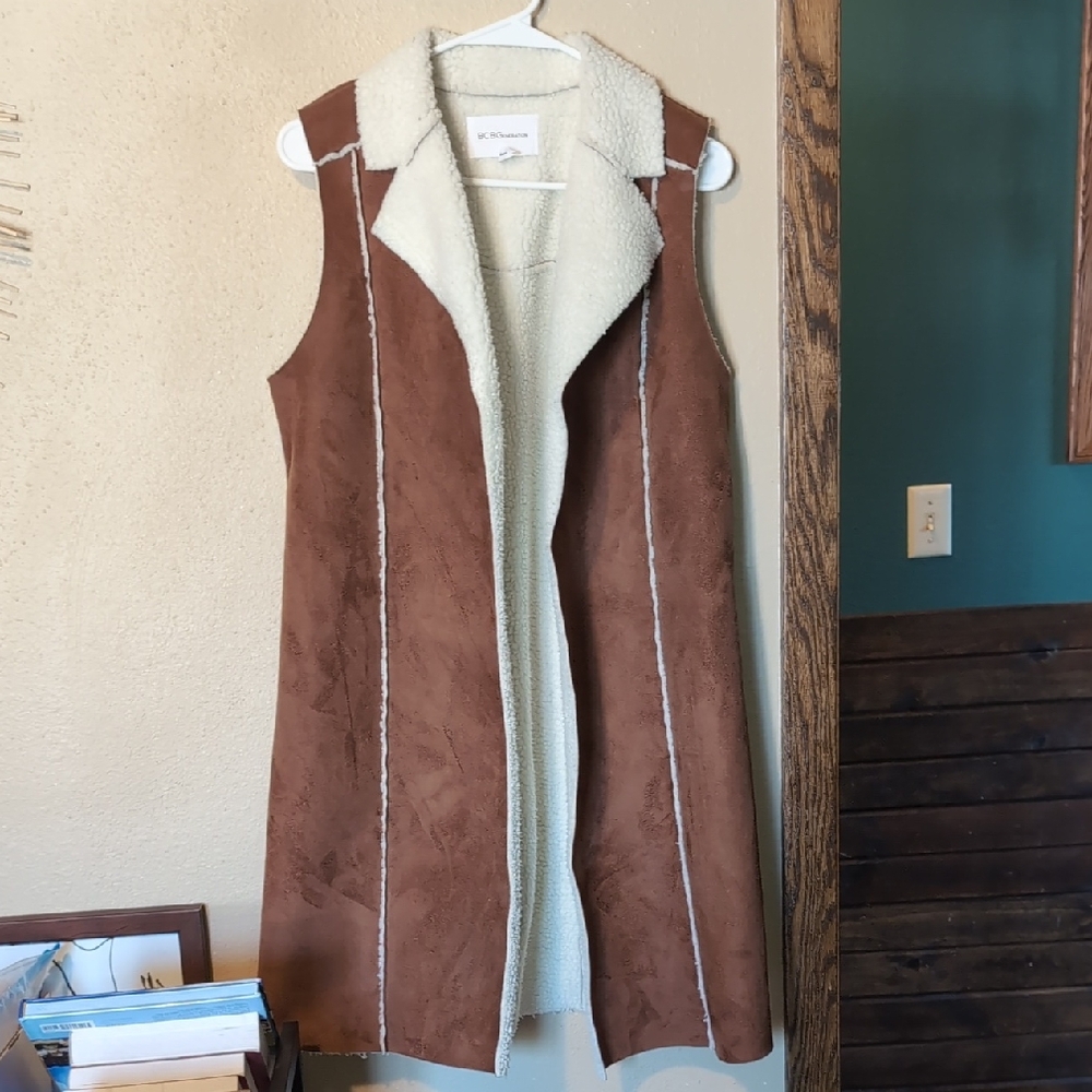Bcbgeneration Suede Lined Shearling Vest - image 2